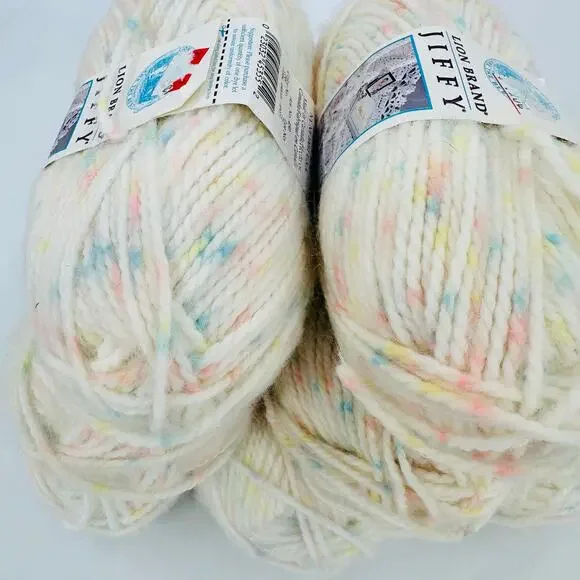 7 Vintage Lion Brand Baby Jiffy Quick & Easy Mohair Look Yarn CORAL GABLES SPOT - Picture 5 of 13
